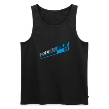 get older level up - Men's Premium Organic Tank Top - black - Front - AI Model Male 178 light (178cm)