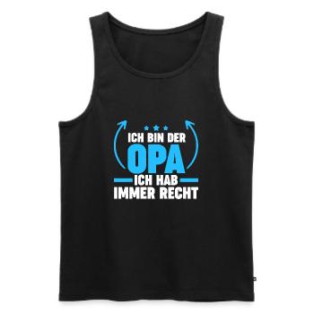 Opa Großvater Großväter Geschenk - Männer Premium Bio Tank Top - Schwarz - Vorne - Michal (187cm)