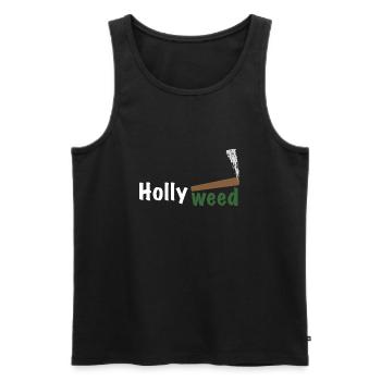 HollyWeed white - Männer Premium Bio Tank Top - Schwarz - Vorne - AI Model Male 178 light (178cm)
