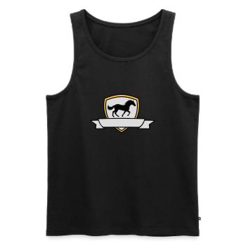 Banner Horse Coat of Arms Shield - Men's Premium Organic Tank Top - black - Front - Michal (187cm)