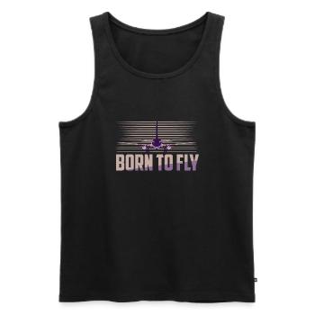Born To Fly Aviation Pilot Airline - Débardeur bio Premium Homme - noir - Devant - AI Model Male 178 light (178cm)