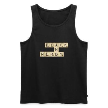 Black and Nerdy - Men's Premium Organic Tank Top - black - Front - AI Model Male 178 light (178cm)