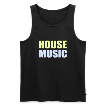 Musique house - Débardeur bio Premium Homme - noir - Devant - AI Model Male 178 light (178cm)