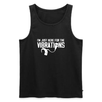 Im just here for the vibrations Design for a deaf - Männer Premium Bio Tank Top - Schwarz - Vorne - AI Model Male 178 light (178cm)