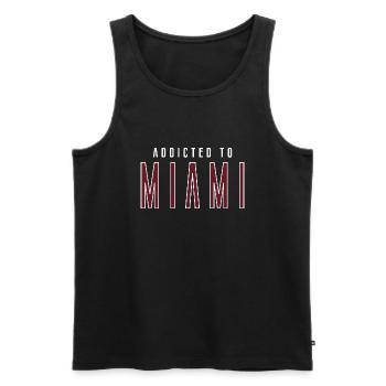 Accro à Miami - Débardeur bio Premium Homme - noir - Devant - AI Model Male 178 light (178cm)