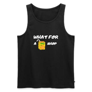 WHAT FOR A JUICE SHOP - Männer Premium Bio Tank Top - Schwarz - Vorne - AI Model Male 178 light (178cm)