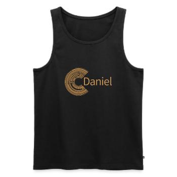 For Daniel - Men's Premium Organic Tank Top - black - Front - AI Model Male 178 light (178cm)