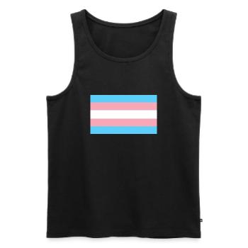 Transgender-Pride-Flagge - Männer Premium Bio Tank Top - Schwarz - Vorne - Michal (187cm)