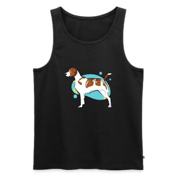 Brittany Dog - Men's Premium Organic Tank Top - black - Front - Michal (187cm)