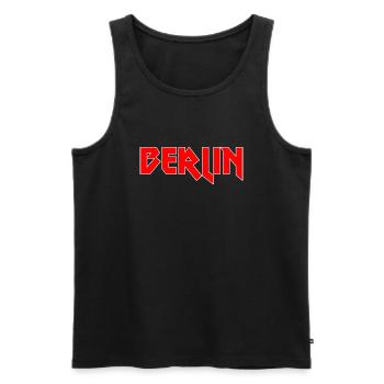 Modisches Heimat BERLIN Metal-Design - Männer Premium Bio Tank Top - Schwarz - Vorne - AI Model Male 178 light (178cm)