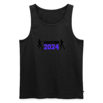 Marathon 2024 femme - Débardeur bio Premium Homme - noir - Devant - Michal (187cm)