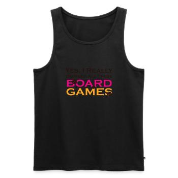 Boardgame Chess Backgammon Game Night - Men's Premium Organic Tank Top - black - Front - Michal (187cm)