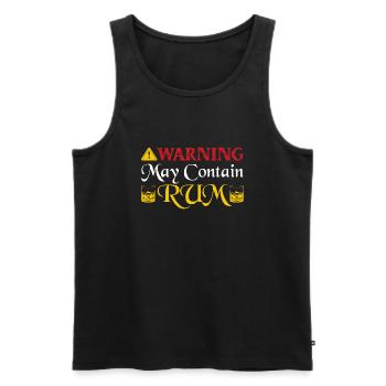 Warning May Contain Rum Drinking Alcohol - Männer Premium Bio Tank Top - Schwarz - Vorne - AI Model Male 178 light (178cm)
