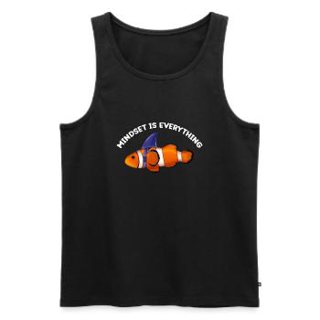Clownfish, Motivational Quote Mindset - Men's Premium Organic Tank Top - black - Front - Michal (187cm)