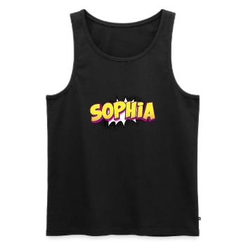 Sophia nom personnalisé bande dessinée Style Pop Art, - Débardeur bio Premium Homme - noir - Devant - Michal (187cm)