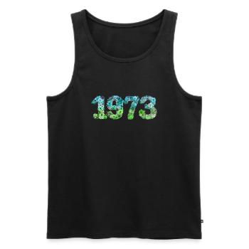 50e anniversaire vintage rétro Né en 1973 Anniversaire - Débardeur bio Premium Homme - noir - Devant - Michal (187cm)