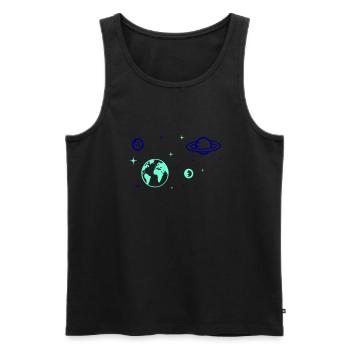 universum - Männer Premium Bio Tank Top - Schwarz - Vorne - Michal (187cm)
