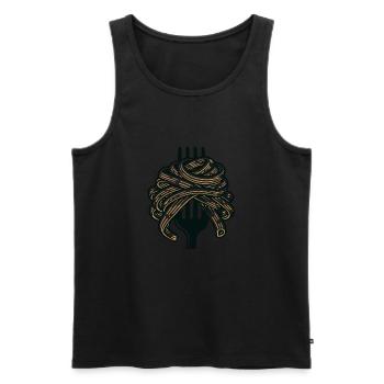 Pasta enjoyment - Men's Premium Organic Tank Top - black - Front - AI Model Male 178 light (178cm)