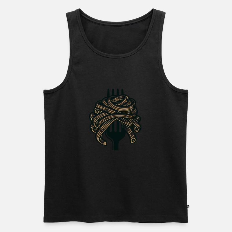 Pasta-Genuss - Männer Premium Bio Tank Top - Schwarz