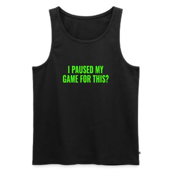 Gaming Cool Saying Gambler - Men's Premium Organic Tank Top - black - Front - Michal (187cm)