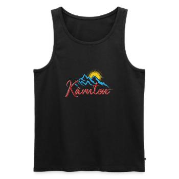 Kärnten Austria Berge Wappen Österreich Sonne - Männer Premium Bio Tank Top - Schwarz - Vorne - AI Model Male 178 light (178cm)