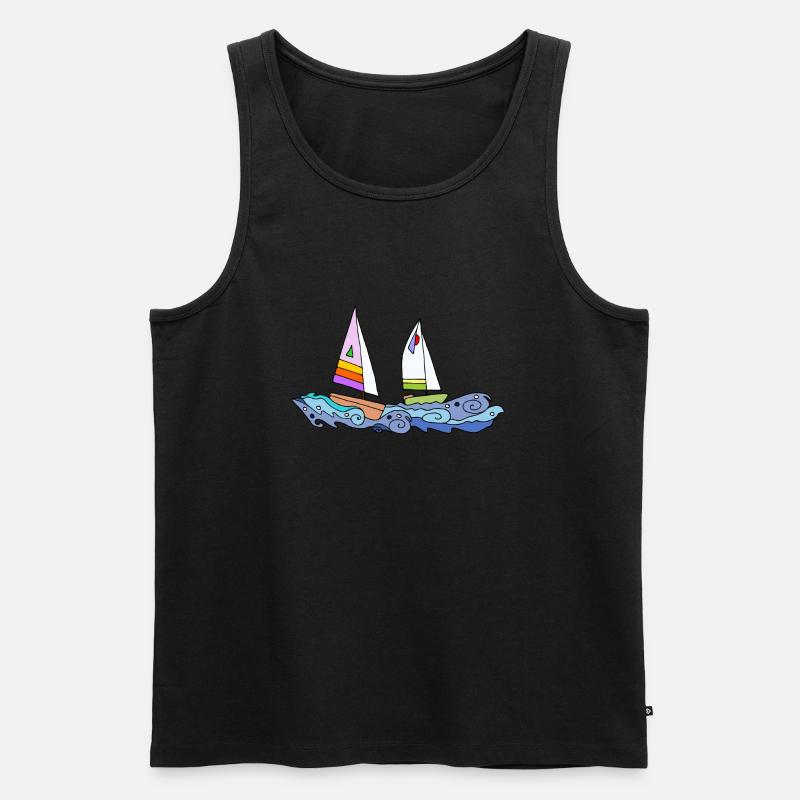 Segelboote - Männer Premium Bio Tank Top - Schwarz