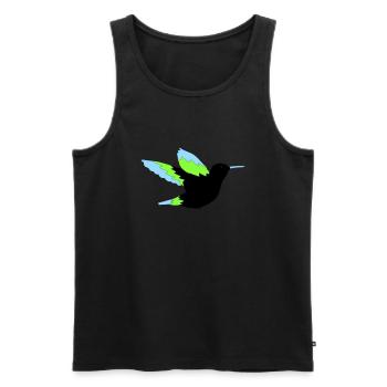 kolibri - Männer Premium Bio Tank Top - Schwarz - Vorne - AI Model Male 178 light (178cm)
