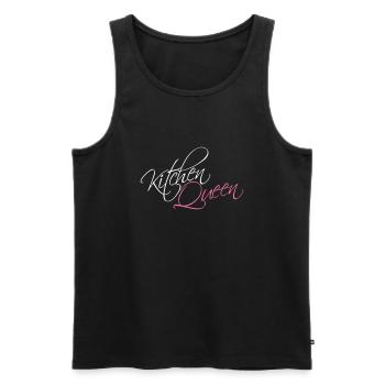Logo Kitchen Queen lettrage Kitchen Queen femme - Débardeur bio Premium Homme - noir - Devant - AI Model Male 178 light (178cm)