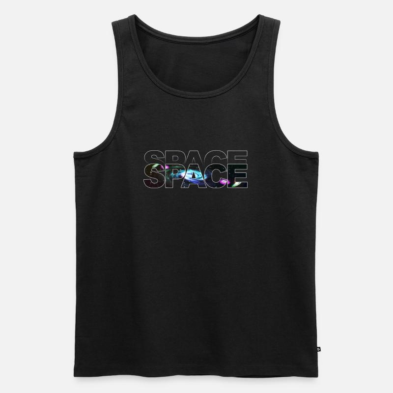 Space Outline - Männer Premium Bio Tank Top - Schwarz