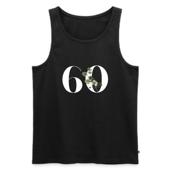 Number 60 Floral Green - 60th Birthday Floral - Men's Premium Organic Tank Top - black - Front - Michal (187cm)
