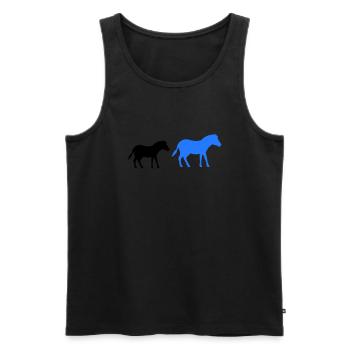 Cheval Poney 2 - Débardeur bio Premium Homme - noir - Devant - AI Model Male 178 light (178cm)
