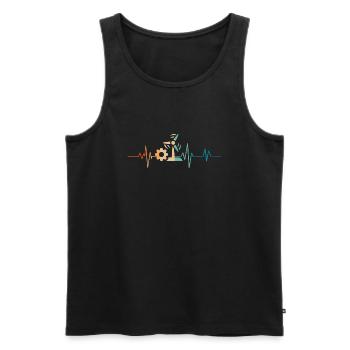 Heartbeat Retro Engineer Energy Renewed - Men's Premium Organic Tank Top - black - Front - Michal (187cm)