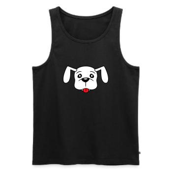 Visage de chien Petit Tête d’animal de compagnie Mignon - Débardeur bio Premium Homme - noir - Devant - Michal (187cm)
