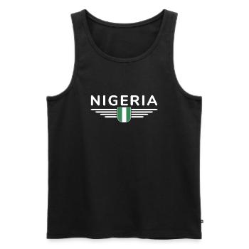 Nigeria Design – Show your love for the country - Men's Premium Organic Tank Top - black - Front - AI Model Male 178 light (178cm)