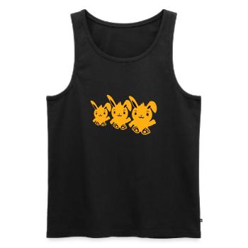 3 lapins trois amis équipe équipage agitant assis mignon - Débardeur bio Premium Homme - noir - Devant - Michal (187cm)