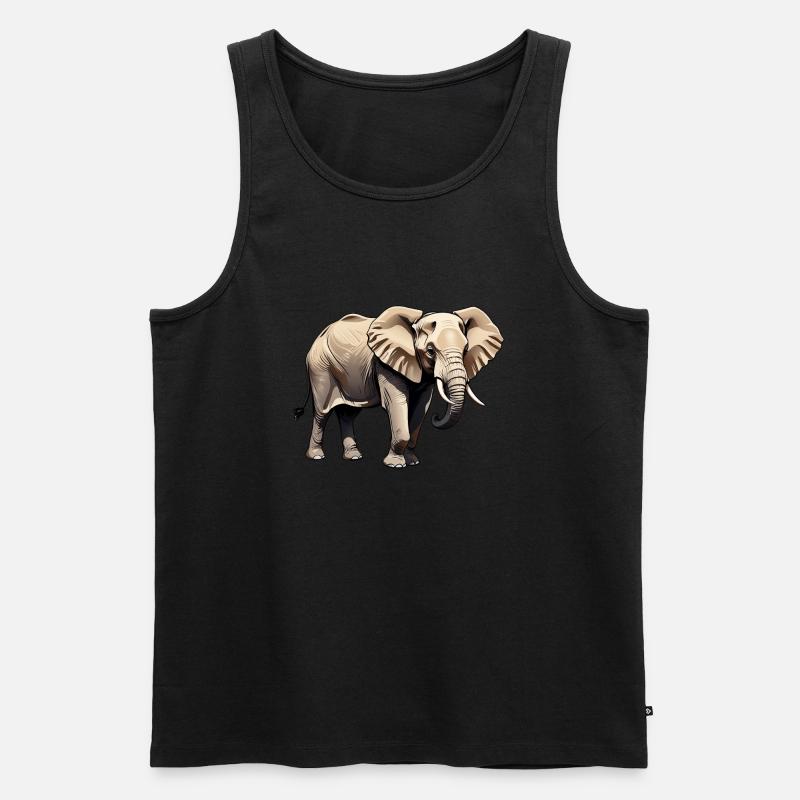 Elefant - Tier Design - Männer Premium Bio Tank Top - Schwarz