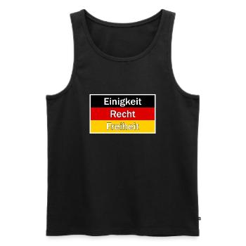 Deutschland Flagge Einigkeit Recht Freiheit - Männer Premium Bio Tank Top - Schwarz - Vorne - Michal (187cm)