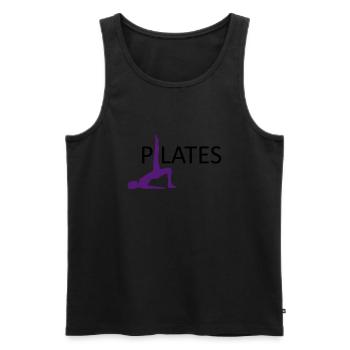 Pilates2farbig - Männer Premium Bio Tank Top - Schwarz - Vorne - Michal (187cm)