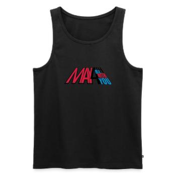 may4th_vec_3 en - Men's Premium Organic Tank Top - black - Front - AI Model Male 178 light (178cm)