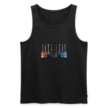 Gitarren - Männer Premium Bio Tank Top - Schwarz - Vorne - Michal (187cm)