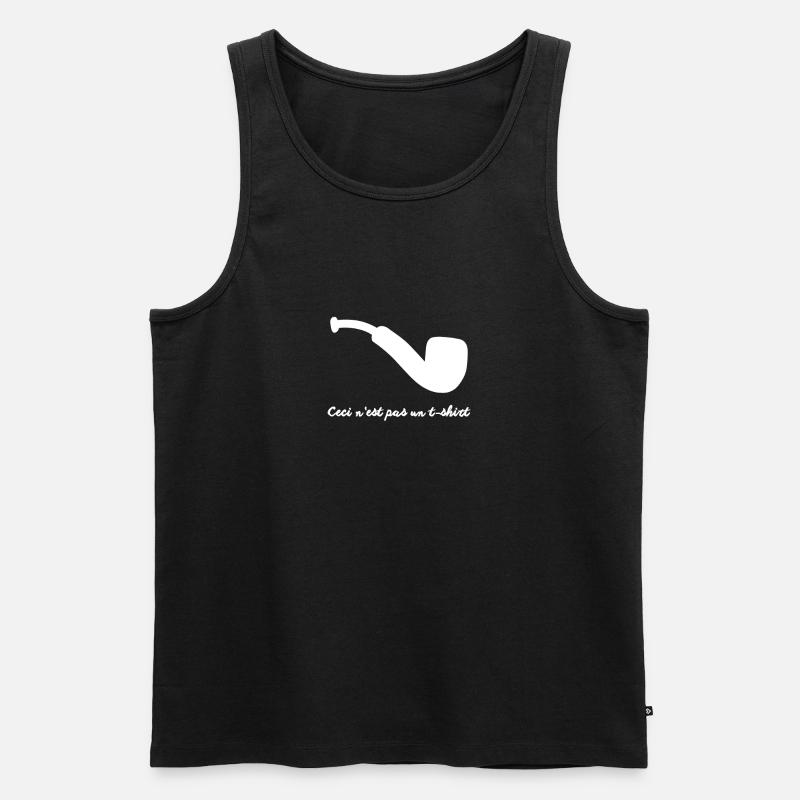 Pipe tshirt white - Männer Premium Bio Tank Top - Schwarz