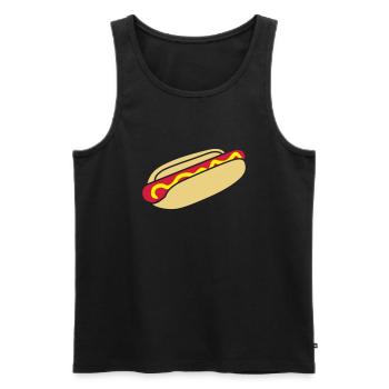 fastfood_hotdog_design_3c - Men's Premium Organic Tank Top - black - Front - Michal (187cm)