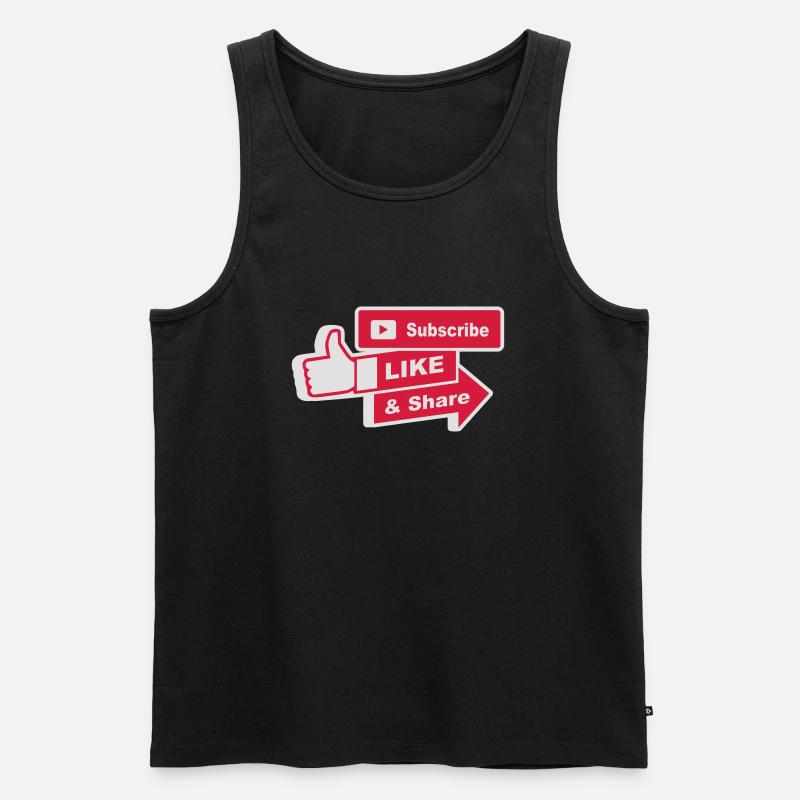 Subscribe, like and share - Männer Premium Bio Tank Top - Schwarz