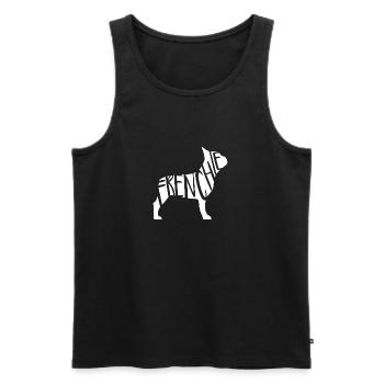 French Bulldog Frenchie - blanc - Débardeur bio Premium Homme - noir - Devant - Michal (187cm)
