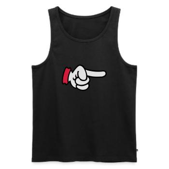 pointing finger / Zeigefinger (3c) - Männer Premium Bio Tank Top - Schwarz - Vorne - Michal (187cm)
