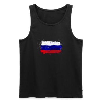 Russia Flag - Männer Premium Bio Tank Top - Schwarz - Vorne - Michal (187cm)