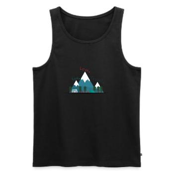 Live Love Travel. - Männer Premium Bio Tank Top - Schwarz - Vorne - Michal (187cm)