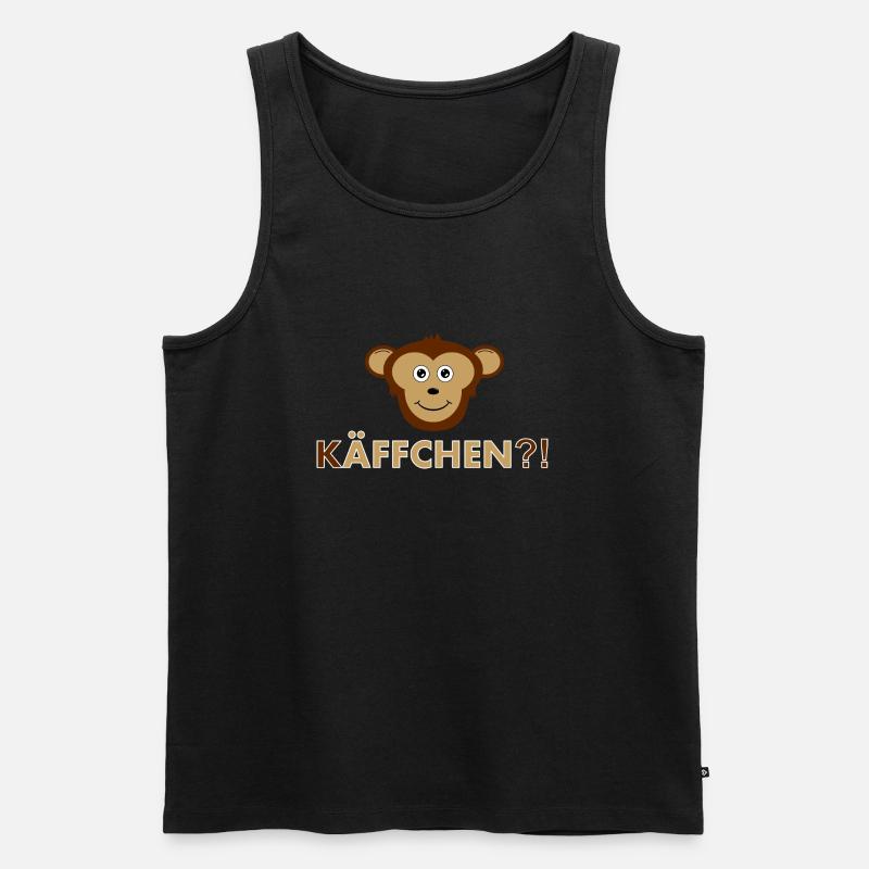 Käffchen Äffchen - Männer Premium Bio Tank Top - Schwarz