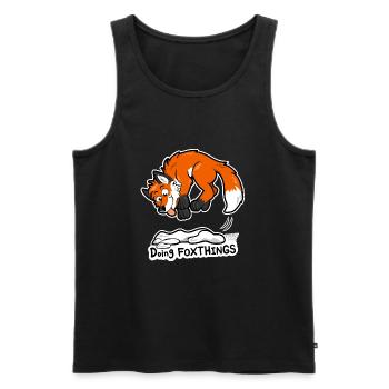 Renard rouge Doing Foxthings - Débardeur bio Premium Homme - noir - Devant - AI Model Male 178 light (178cm)