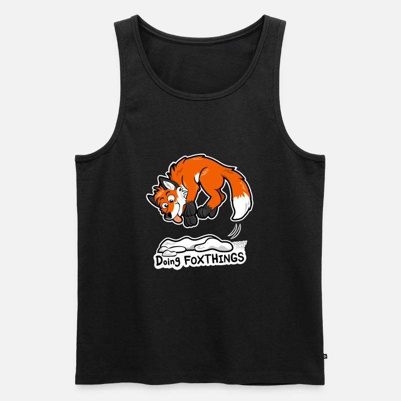 Rotfuchs Doing Foxthings - Männer Premium Bio Tank Top - Schwarz